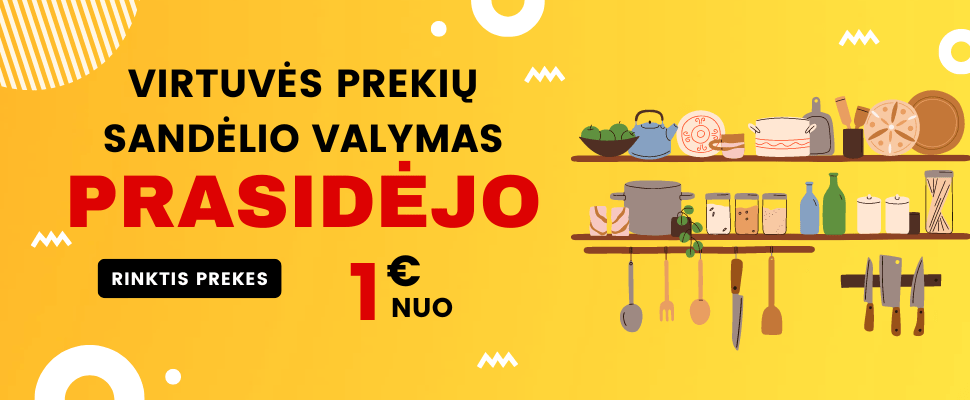 Virtuvės prekių sandėlio valymas