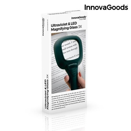 InnovaGoods Gadget Tech 3X padidinamasis stiklas su LED šviesa ir ultravioletiniais spinduliais