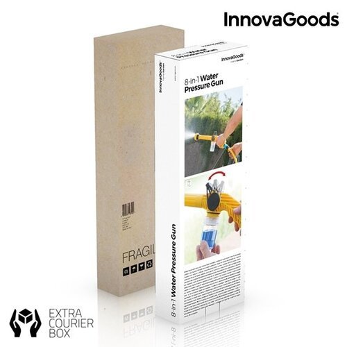 InnovaGoods Home Garden aukšto slėgio vandens pistoletas su rezervuaru 8 viename