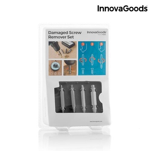  InnovaGoods Home Tools pažeistų varžtų šalinimo rinkinys ( 4 vnt. pakuotė)