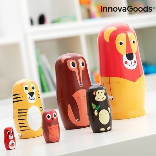 Matrioška medinės gyvūnų figūros Funimals InnovaGoods 11 Dalys Gadget Kids