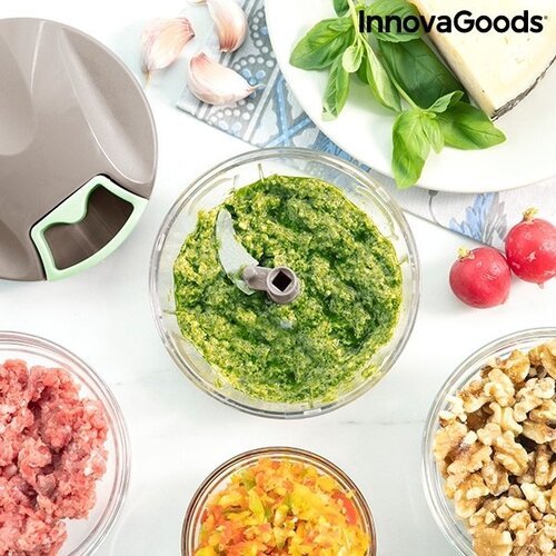 Rankinis mini smulkintuvas su traukimo virve Spinop InnovaGoods Kitchen Foodies