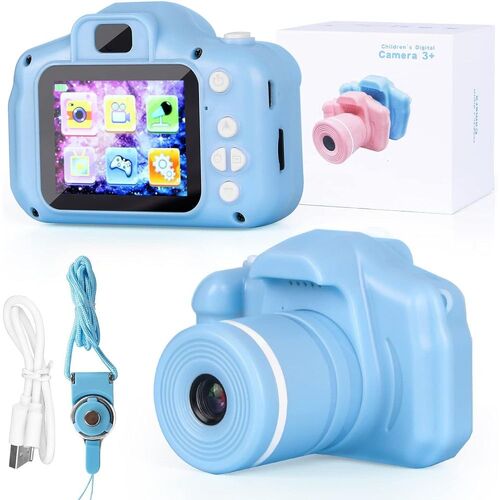 Vaikiškas fotoaparatas su kamera, žalios spalvos