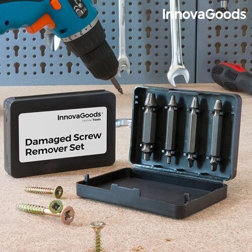  InnovaGoods Home Tools pažeistų varžtų šalinimo rinkinys ( 4 vnt. pakuotė)