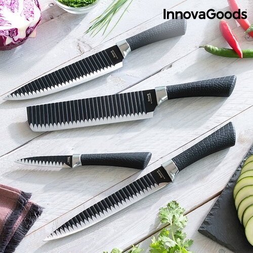 InnovaGoods Swiss·Q Namiutsu Black Shark peilių rinkinys (4 vienetai)