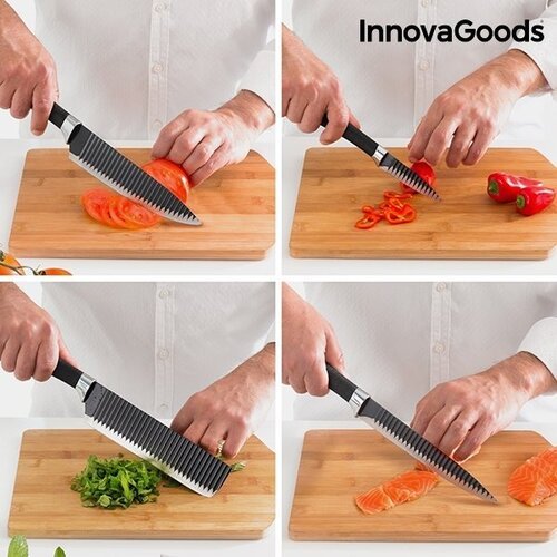 InnovaGoods Swiss·Q Namiutsu Black Shark peilių rinkinys (4 vienetai)
