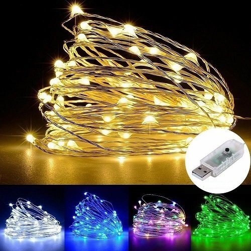 USB LED girlianda lanksti vielutė 50 LED