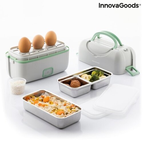 3 viename elektrinė garinė pietų dėžutė su receptais Beneam InnovaGoods Gadget To Go