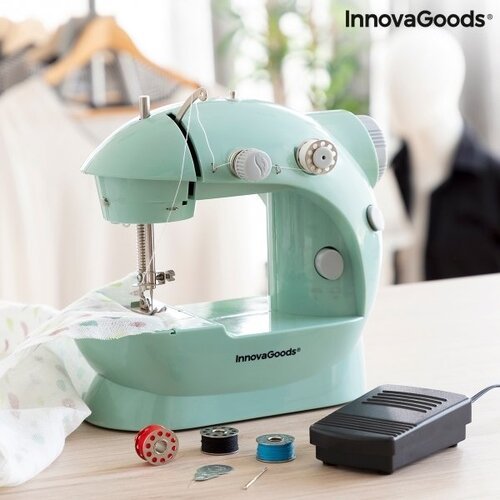 Nešiojama siuvimo mašina su LED šviesa, siūlų pjaustytuvu ir priedais Sewny InnovaGoods Home Houseware